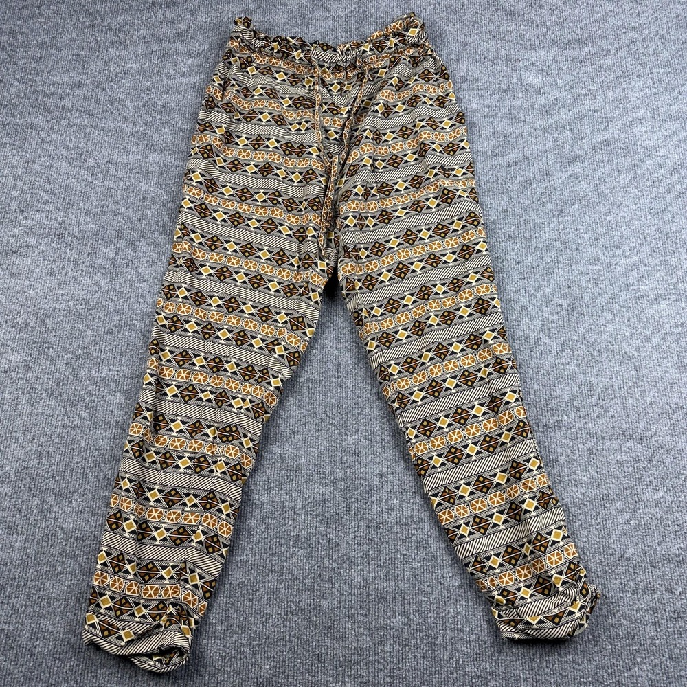 KAVU Jogger Pants Womens Small Multicolor Tribal Geometric Lightweight Casual